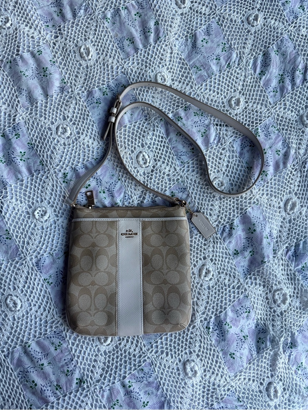 Coach Beige Signature Crossbody Bag
